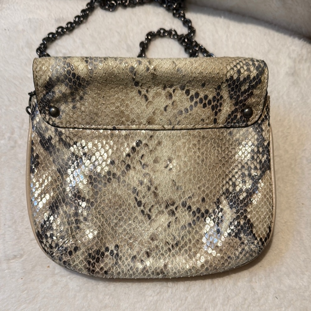 Coach Beige Snake Print Shoulder Bag - Picture 4 of 5